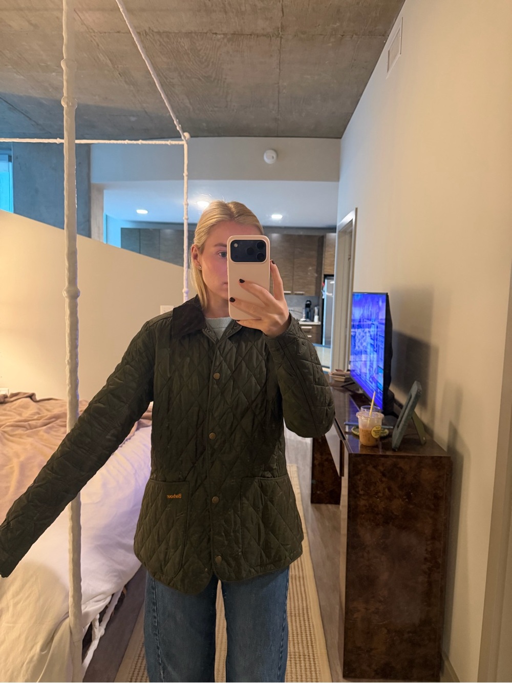 Barbour Quilted Utility Jacket in Olive